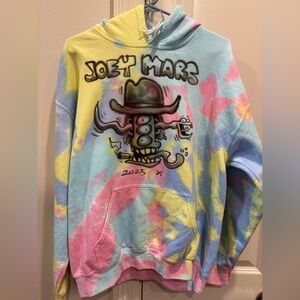 1/1 Airbrushed SNAKE FLUSH Rainbow Sherbet Tye Dye Hoodie by JOEY MARS • Sz: L